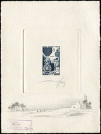 AFRIQUE EQUATORIALE Poste EPA - 229, épreuve D'artiste En Bleu, Signée Et Numérotée Avec Dessin Original De Serres En Ma - Andere & Zonder Classificatie