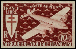AFRIQUE EQUATORIALE Poste Aérienne * - 24a, Erreur De Faciale "10r." (roupies), Non Dentelé: Série Londres - Cote: 2650 - Andere & Zonder Classificatie