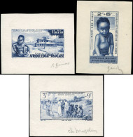 AFRIQUE EQUATORIALE Poste Aérienne EPA - 10/12, 3 épreuves D'artiste En Bleu, Signées Gandon, Mazelin, Dumas: PEIQI, Pro - Andere & Zonder Classificatie