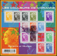 FRANCE Poste ** - F4409, Feuillet, Variété, Très Grosse Tache Noire Violette Sur 4 Timbres Au Centre, Couleurs De Marian - Ungebraucht