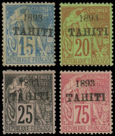 TAHITI Poste * - 24/25 + 27 + 29, 4 Valeurs: "1893" - Cote: 445 - Andere & Zonder Classificatie
