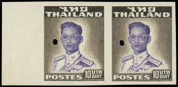 THAILANDE Poste ** - 278B, Paire Non Dentelée Avec Perforation De Contrôle: 10ba. Brun Et Violet - Thaïlande