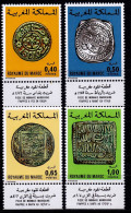 MAROC 1976 Y&T N° 746 à 749 AVEC VIGNETTES SÉRIE COMPLÈTE 4 VALEURS N** - Maroc (1956-...)