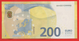 03 - BILLET De 200 Euros  2019 Draghi N° UD4001599998 - Imp. U001C5 - 200 Euro
