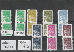 2002-2003 FRANCE Marianne De Luquet En Double - Numéros 3535A Et 3535B  Et  Numéros 3570 / 3575  - Neuf ** - Ungebraucht