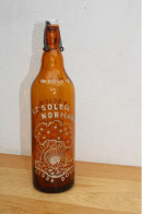ANCIENNE BOUTEILLE DE CIDRE LE SOLEIL NORMAND LES CIDRERIES DE L OUEST 154 RUE DES CITES AUBERVILLIERS CIDRE DOUX - Autres & Non Classés