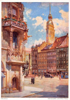 B232 Germany Muenchen Munich Marienplatz Und Alter Peter Art Cafe Greif Postcard - München