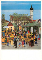B232 Germany Muenchen Munich Fruit Market Art By Petra Moll Vintage Postcard - München