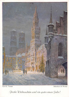 B232 Germany Muenchen Munich In Winter Art By Kurt K Tilsner Vintage Postcard - München