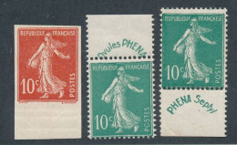 HK-371: FRANCE:  N°138g*-188*(2)  2 Timbres Avec Gomme Défectueuse - 1906-38 Sower - Cameo