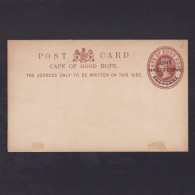 CAPE OF GOOD HOPE, Unused Pre-stamped Postcard, Surcharged - Capo Di Buona Speranza (1853-1904)