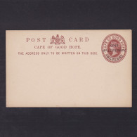 CAPE OF GOOD HOPE, Unused Pre-stamped Postcard, Surcharged - Capo Di Buona Speranza (1853-1904)