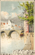 Artiste Lithographie Ranot, F., Mechelen Mechelen Flandern Antwerpen, Die Brücke Am Dyle - Sonstige & Ohne Zuordnung