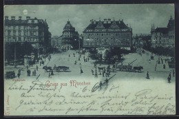 Mondschein-AK München, Karlsplatz - München