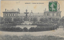 95 CPA ERMONT ECOLES DES GARCONS ENFANTS AUTOUR DE LA FONTAINE - Ermont-Eaubonne