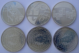 FRANCE 5X3 E 2013 ARGENTO EURO LIBERTE EGALITE FRATERNITE PESO 7,3gX3 CONSERVAZIONE FDC UNC - Francia