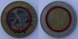 GERMANIA 5 E 2018 ZONA SUBTROPICALE CON POLIMERO ROSSO COMMEMORATIVO WILDLIFE - Germania