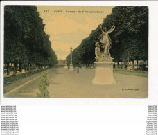 Carte Toilée Et Colorisée De Paris Avenue De L'observatoire ( Recto Verso ) - Paris (06)