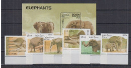 Laos - 1997 - Elephants - Yv 1275/80 + Bf 162 - Elephants
