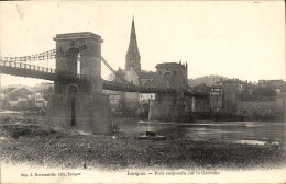 CPA Langon Pont Suspendu Sur La Garonne - Langon