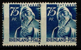 Franz. Zone Rheinland-Pfalz 13 Postfrisch Im Waag. Paar, Verzähnt #NW266 - Other & Unclassified
