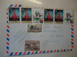 SPAIN COVER    HOKEY  COSTUMES 1972  WOMEN  AIRPLANES  8 STAMPS - Other & Unclassified