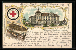 Passepartout-Lithographie München, Gebäude Des Bayrischen Frauenvereins, Nymphenburgerstrasse 163, Mit Speisesaal - München