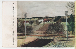 04203 / Peintre F. THIERRY MONTARGIS Loiret 14 Ans PAYSAGE Concours J-M PAILLARD 1936-1937 Boite 422 Et 222 Carte N°2 - Montargis
