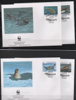 Turkménistan Animaux , Dieren Animals : Phoques De La Mer Caspienne 1993 4FDC - Turkmenistan