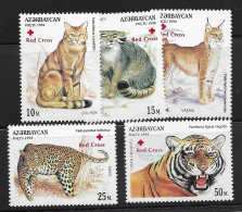 Azerbaijan Mnh ** 1997 Better Red Cross Set Wild Cats Tiger - Azerbaïjan