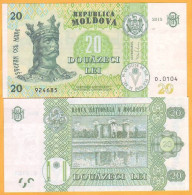 2015  Moldova ; Moldavie ; Moldau "GUVERNATOR, D. Drăguţanu"  "20 LEI  2015"  UNC - Moldova