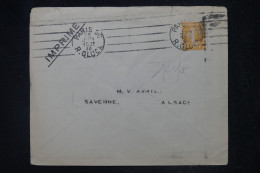 FRANCE - Semeuse 5 C Perforé Sur Enveloppe Commerciale De Paris Pour Saverne En 1923 - L 171114 - Covers & Documents