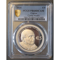 CHYPRE - KM 101 - 5 EURO 2014 - 100 ANS DE LA NAISSANCE DU POETE COSTAS MONTIS (1914-2014) -  PCGS PR68DCAM - BE - Cipro