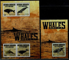 Grenada Grenadines - 2013 - Whales - Yv 4021/24 + Bf 648 - Balene