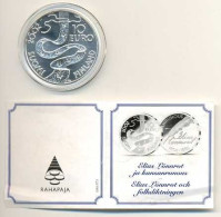 Finland 200 Years Elias Lönnrot Silver 10 Euro 2002 BU With Certificate - Finlandia