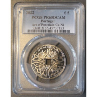 PORTUGAL - KM 939 - 5 EURO 2022 - ART DE LA PORCELAINE - PCGS PR65DCAM - FDC - Portogallo