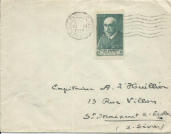 FRANCE LETTRE 65c + 35c PARIS POUR ST MAIXENT L' ECOLE ( DEUX SEVRES ) DE 1938 - 1921-1960: Modern Period