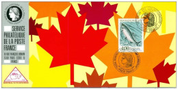 072 Carte Officielle Exposition Internationale Exhibition Montreal 1990 France FDC Poisson Fish Fisch Saumon Erable - Fishes