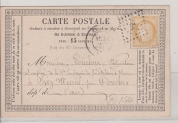 Carte Postale Précurseur 09.1874 15c Elbeuf Pour Séez Mesnil Par Conches - Cartes Précurseurs