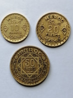 MAROC  = LA SERIE DE 3 PIECES DE  MONNAIE DE 1952 - Maroc