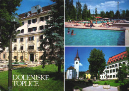 DOLENJSKE TOPLICE, BATHS, POOL, RESORT, CHURCH, TOWER, FOUNTAIN, POSTCARD, SLOVENIA - Slovenia