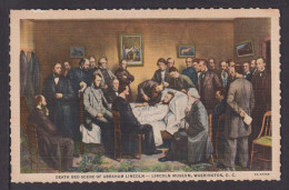 Ansichtskarte Totenbett Scene Präsident Abraham Lincoln Washington DC USA - Hommes Politiques & Militaires