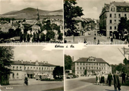 Loebau Sachsen Stadtbild Mit Kirche Bahnhofstrasse Bahnhof - Loebau