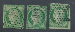 BA-234: FRANCE: N°2 Oblitérations étoile Et DS2(2ème Choix à Défectueux) N°1: Pli - 1849-1850 Ceres