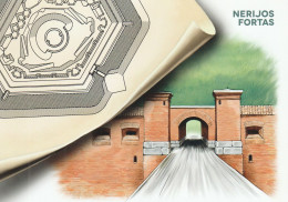 Postcard „Nerijos Fortas" With Printed Postade Stamp And Premier Day Postmark (No. 18, 2019) - Lithuania