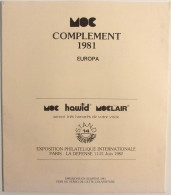 MOC - JEU EUROPA Traditionnel 1981 (SANS Pochettes) - Vordruckblätter