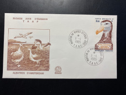 Enveloppe 1er Jour "L'Albatros D'Amsterdam" - 01/01/1985 - PA87 - TAAF - Saint Paul - Oiseaux- Animaux - FDC