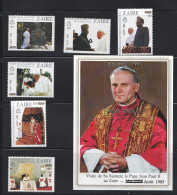 1985  Visite Du Pape Jean Paul II COB 1275-1280, Bloc 60 Tous ** - Ongebruikt