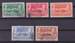 BARBADOS 1939, SG# 257-261, General Assembly, Used - Barbades (...-1966)