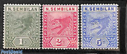 Malaysia 1891 Negri Sembilan, Jumping Tiger 3v, Unused (hinged), Nature - Animals (others & Mixed) - Cat Family - Wild.. - Altri & Non Classificati